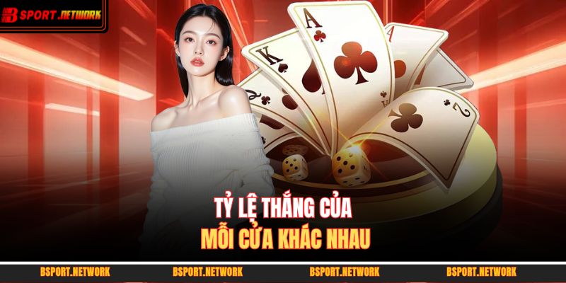 Tỷ lệ thắng của mỗi cửa khác nhau